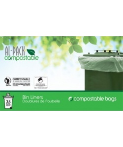 Sacs à poubelle compostables 35 x 50 ” pour bac roulant de 120 L (35 gal)