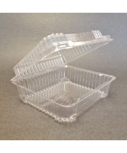 CONTENANT A CHARNIÈRE COMPOSTABLE EN PLA DELI ET POUR SALADE