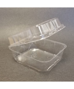 Clamshell compostable rectangulaire en PLA (680 ml)