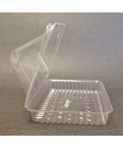 Contenant à charnière compostable en PLA pour petit sandwich