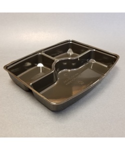 Boîte à lunch compostable en PLA à 3 comp Fond noir