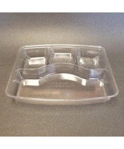 Boîte à lunch compostable en PLA à 4 comp Fond clair