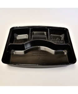 Boîte à lunch compostable en PLA à 4 comp Fond noir 