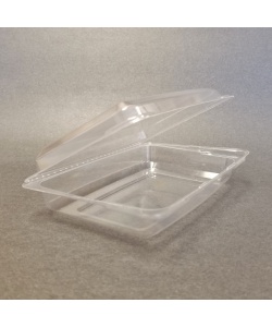 Contenant à charnière rectangulaire en PLA Bas 9 oz (266 ml)