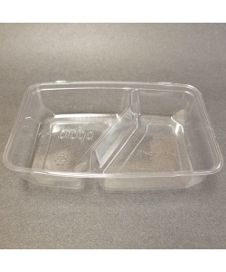 Cabaret compostable en PLA à 2 compartiments de 16 oz chacun