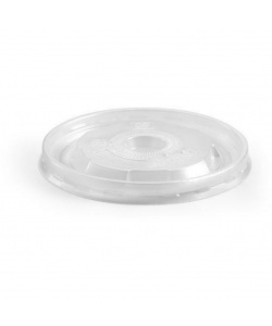 Couvercle plat compostable en PLA pour verres de 14 à 16 oz CF-955