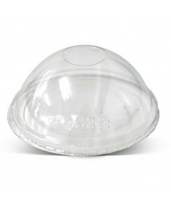 Couvercle bombé compostable en PLA sans trou pour verres 9-14-16 oz 