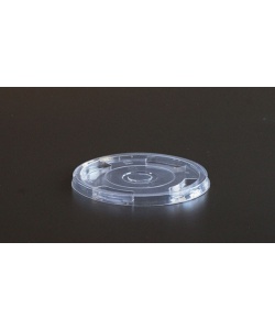 Couvercle plat compostable en PLA avec trou pour verres GPLA de 10 à 24 oz