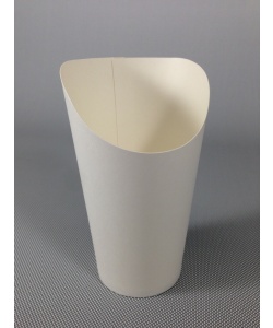 Compostable French fry scoop paper cup 16 oz.