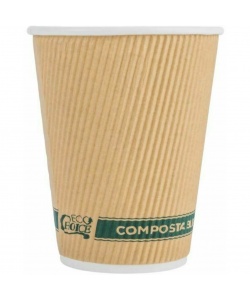 Verre compostable 12 oz (355 ml) Isolé Paroi double Ecochoice