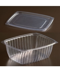 Contenant rectangulaire Déli compostable en PLA 16 oz (454 ml)
