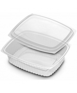 Contenant compostable en PLA avec couvercle plat 1309 48 oz