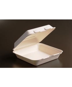 Contenant à charnière compostable en bagasse 1 comp. 8.5” (21.6 cm)