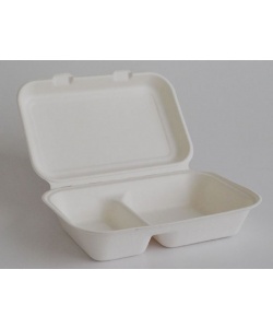 CHARNIÈRE 1000 ML 2 COMP. BAGASSE BLANCHI