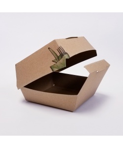 Boîte hamburger Kraft sans doublure