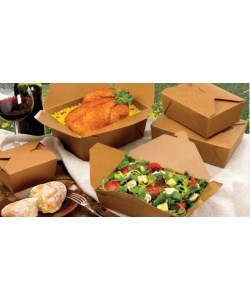 Boîte pour emporter compostable à couvercle rabattant 66 oz (1874 ml)