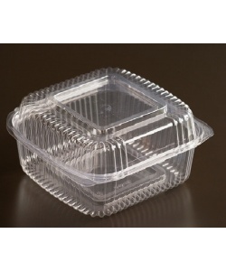 Contenant carré à charnière compostable en PLA 8” (20 cm) Moyennement profond