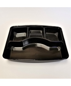 Boîte à lunch recyclable noire 4 comp. 
