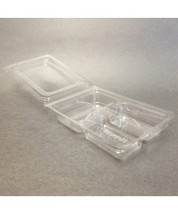 BOÎTE COLLATION A CHARNIERE RECYCLABLE 3 COMP. 5 oz. 3 oz. 2.5 oz.