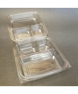 Boîte à lunch recyclable 3 comp. 8” (20 oz, 8 oz & 5 oz)