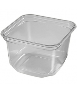 Compostable PLA square container 16 oz (475 ml)