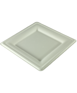 Assiette carrée 8 pouces en bagasse