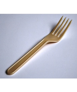 Fourchettes blanches compostables en amidon, pour dégustation, 4 pouces - 10 cm