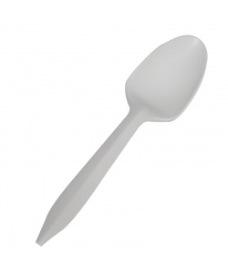 Cuillères à soupe biodégradables haut de gamme en amidon, 6 pouces