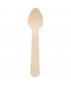 Disposable wooden taster spoon 3.5 in - 95 mm