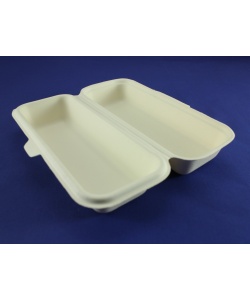 Contenant à charnière en bagasse pour hot dog